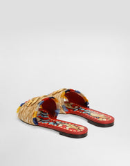 Raffia Flat Slides