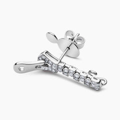 Zyyp 18K White Gold South Sea Pearl and Diamond Zip Earrings