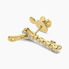 Zyyp 18K Yellow Gold South Sea Pearl and Diamond Zip Earrings