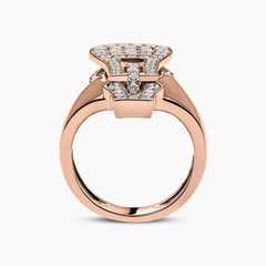 Zyyp 18K Rose Gold and Diamond Ring