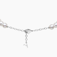 Zyyp 18K White Gold Multi Pearl and Diamond Zip Necklace