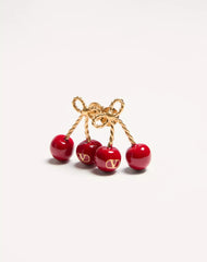 Cherryfic Metal And Enamel Earrings