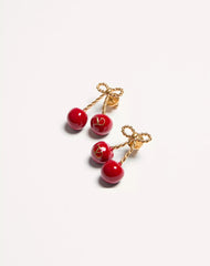 Cherryfic Metal And Enamel Earrings