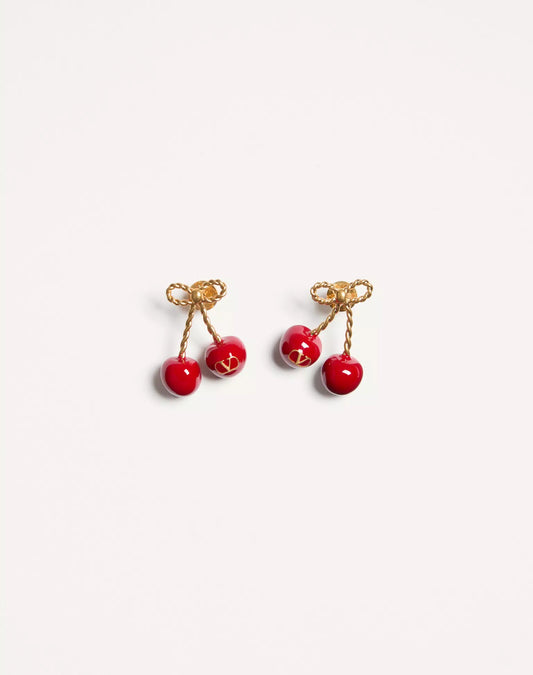 Cherryfic Metal And Enamel Earrings