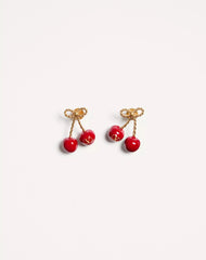 Cherryfic Metal And Enamel Earrings