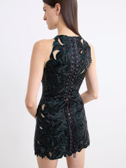 Embellished Appliqué Mini Dress