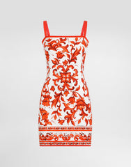 Majolica-print Charmeuse Dress