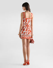 Majolica-print Charmeuse Dress