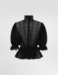 Tulle Top With Embroidery
