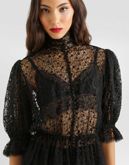 Tulle Top With Embroidery