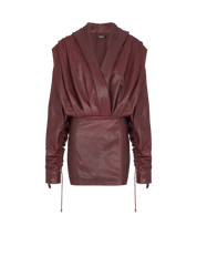 Short Hooded Dress In Washed Lambskin