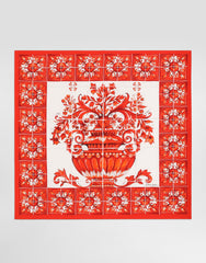 90x90 Majolica-print Silk Twill Scarf