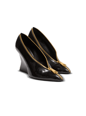 Zip Wedge Pumps In Lambskin Leather