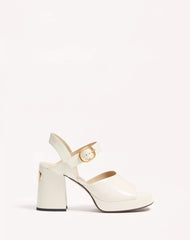 Fawcette Platform Sandal In Polished Calfskin 100Mm