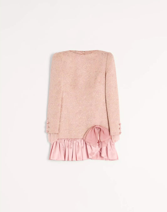 Floral matelassé short dress