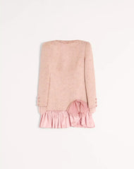 Floral matelassé short dress