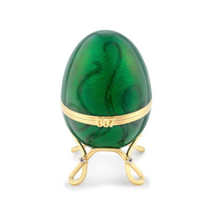 Fabergé x 007 Limited Edition Yellow Gold & Green Guilloché Enamel Octopussy Egg Objet