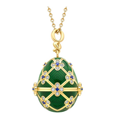 Fabergé x 007 Special Edition Yellow Gold & Green Guilloché Enamel Octopussy Egg Surprise Locket