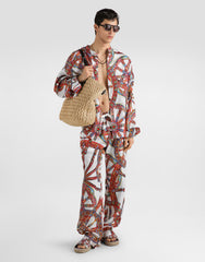 Carretto-print Linen Shirt