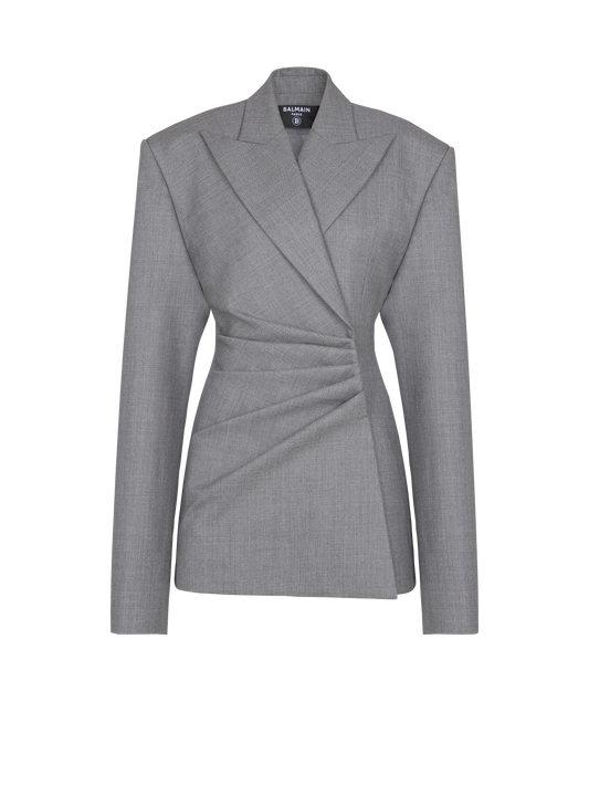 Short Jacket Dress In Draped Wool