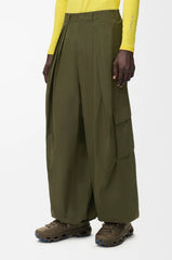 Pleated Cargo Trousers In Technical Shell