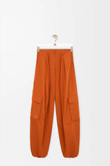 Pleated Cargo Trousers In Technical Shell