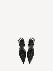Smooth Leather Cage Sandals