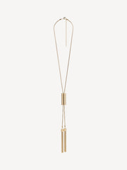 Long brass tassel necklace
