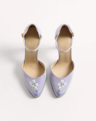 Hi Dolly Fabric Pumps With 105 Mm Floral Embroidery