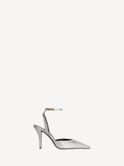 Strappy Satin Pumps With Crystals