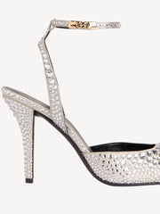 Strappy Satin Pumps With Crystals