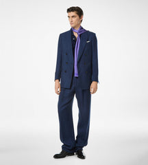 Wool Silk Linen Hopsack Stripe Jacket