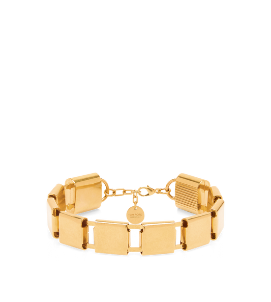 Brass Box Bracelet With Padlocks