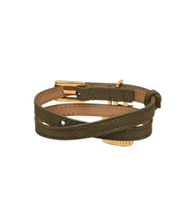 Natural Grain Leather Padlock Bracelet