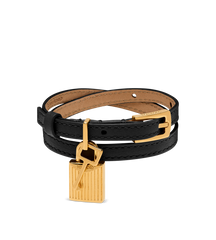 Natural Grain Leather Padlock Bracelet