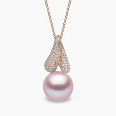 Jazz 18K Gold Pearl and Diamond Twist Pendant