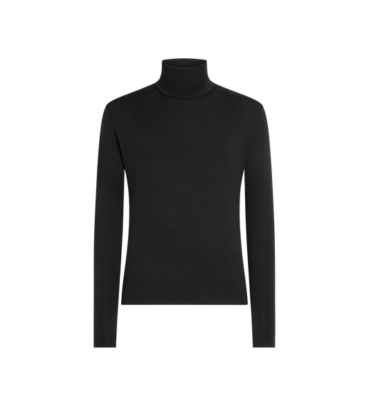 Cotton Jersey Roll Neck Sweater