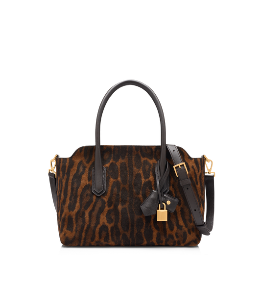 Ocelot-Print Suede Alexander Medium Top Handle