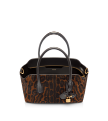 Ocelot-Print Suede Alexander Medium Top Handle