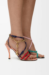 New Comic Sandal In Printed Nappa Lambskin