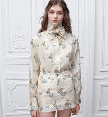 Blouse with Removable Bow Tie