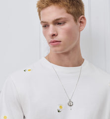 T-Shirt with Daisy Embroidery, Relaxed Fit