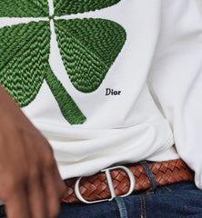 Sweatshirt with Dior Clover Embroidery, Relaxed Fit