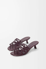 Petal Anagram Slide In Rhinestone-embellished Suede