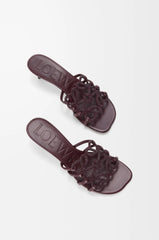 Petal Anagram Slide In Rhinestone-embellished Suede
