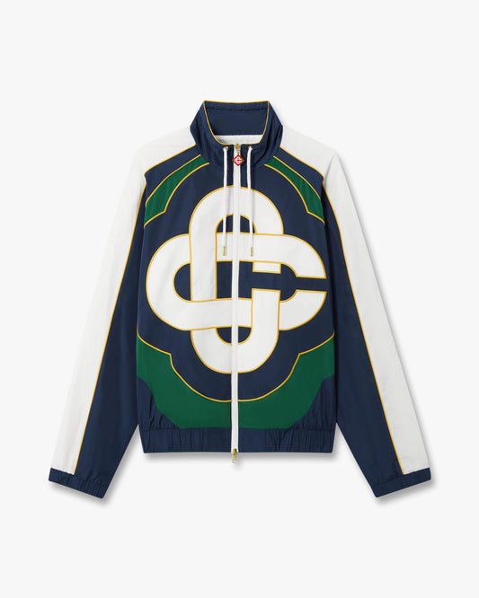 Green & Navy Check Applique Windbreaker Jacket