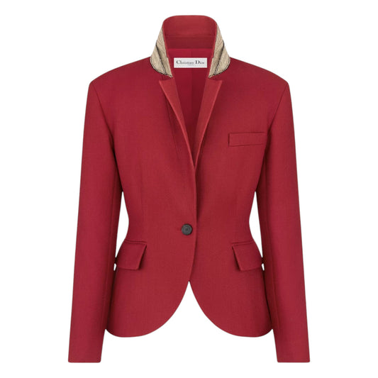 Fitted Jacket Wool and Silk Grain de Poudre