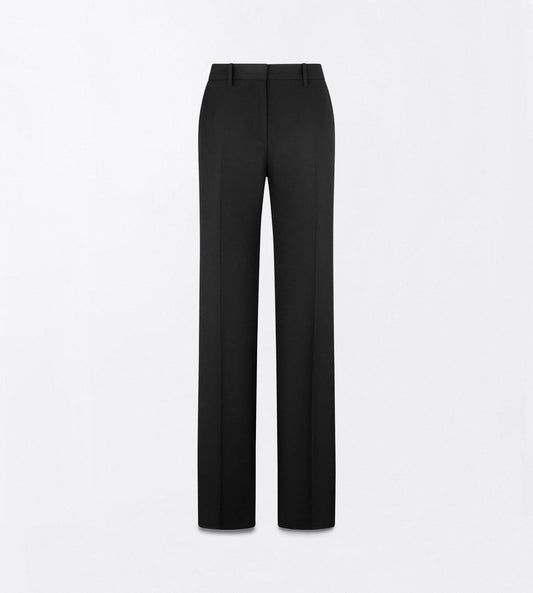 Sharp Grain De Poudre Tailored Straight Boyfriend Pants