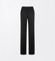 Sharp Grain De Poudre Tailored Straight Boyfriend Pants