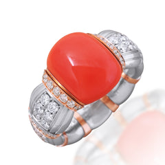 Xpandable™ diamond and coral ring